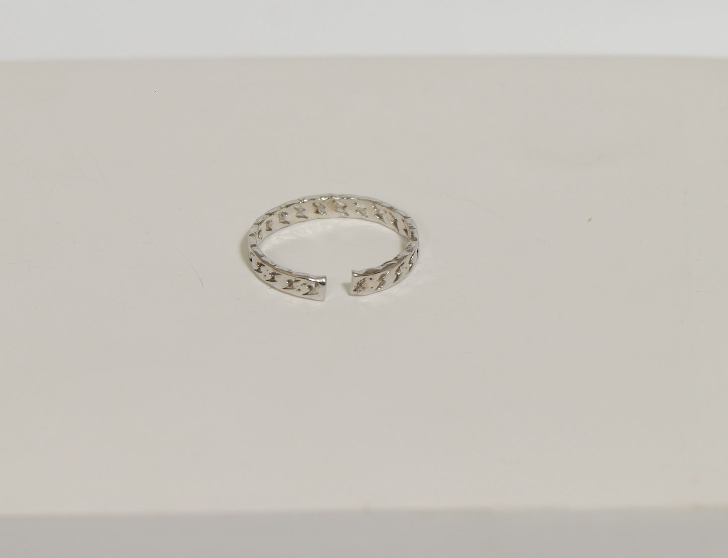 Mini Bolt Silver Ring