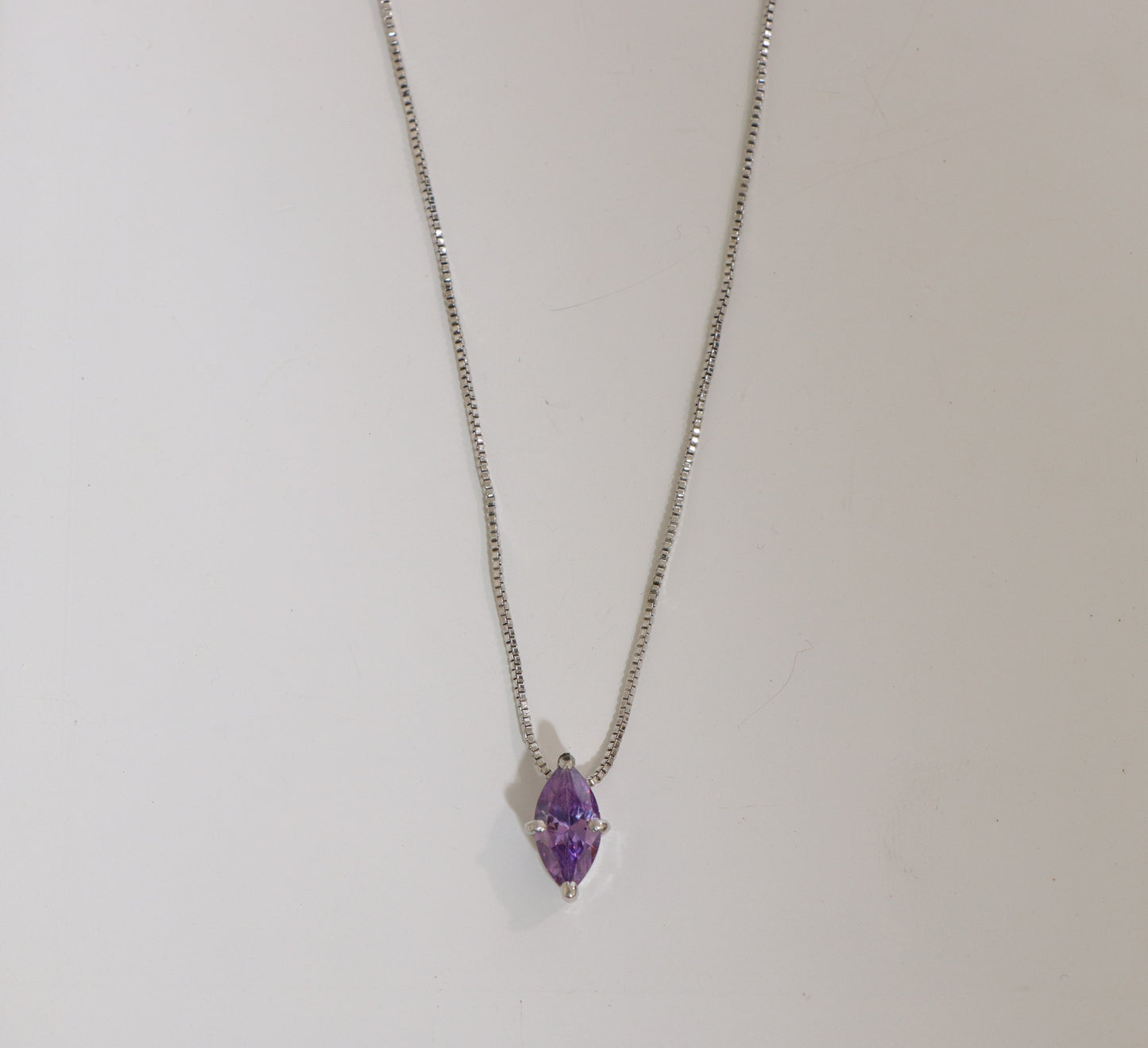Marquise Iris Stone Silver Necklace