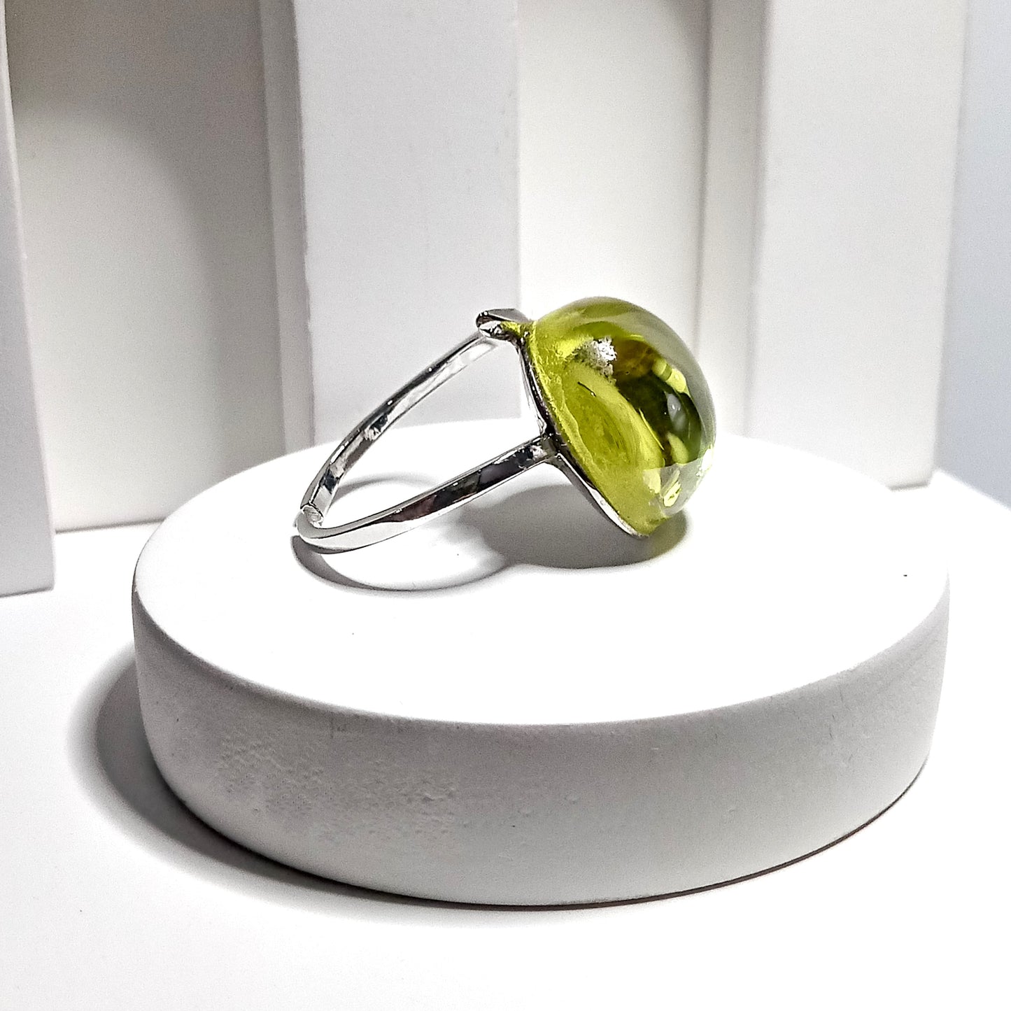 Olive Green Stone Ring