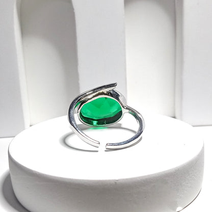 Oval Dark Green Stone Ring