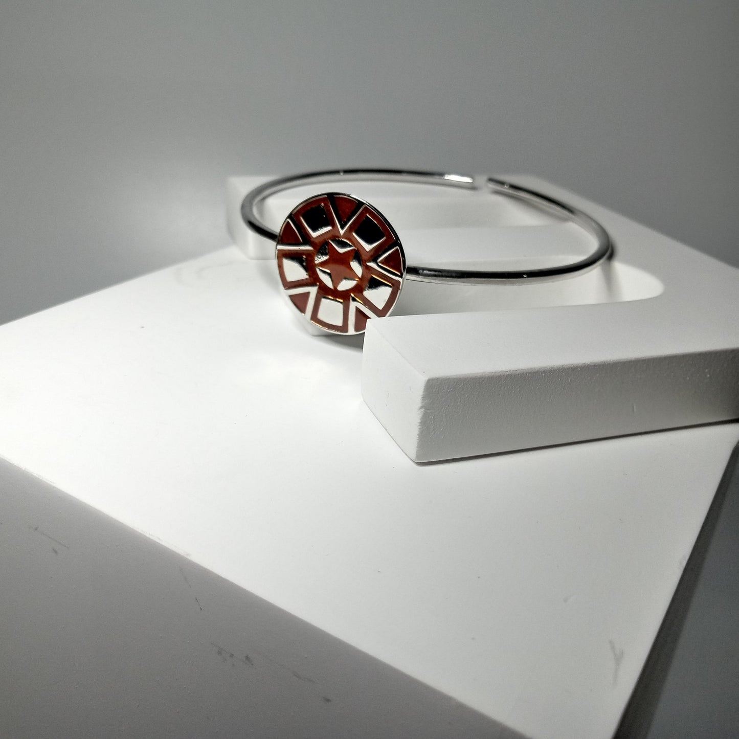 Silver Enamel Bracelet