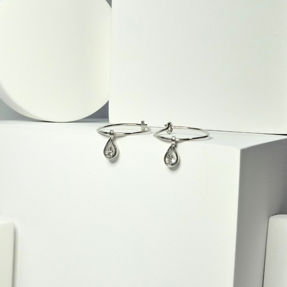 Silver Zircon Drops Mini Earring