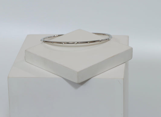 Zircon Silver Part Bangle